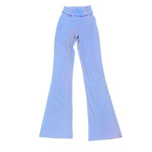 MonoB Women's Flare Pants Size S Pink High-Waisted Casual Stretchy